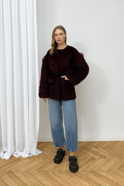 Fur-Cuffed Coat 6-1606