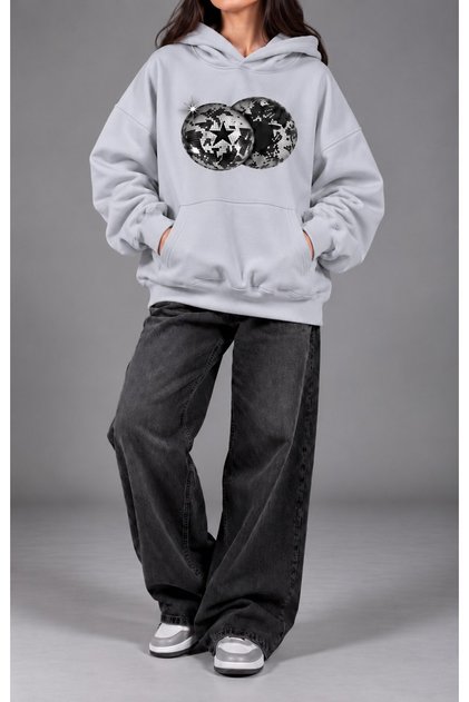 Women's Oversize 3 Thread Printed Sweatshirt Premium Quality Fabric Thick Hooded Hoodie