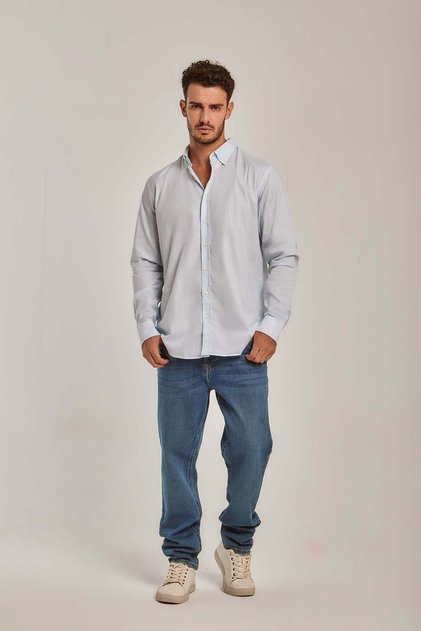 Men's Solid Light Blue Shirt