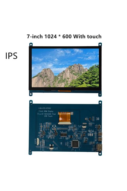 شاشة IPS Touch LCD مقاس 7 بوصات Raspberry Pi 4/3/2/B/B+/A+ بدقة 1024x600 وشاشة IPS سعوية تعمل باللمس بخمس نقاط