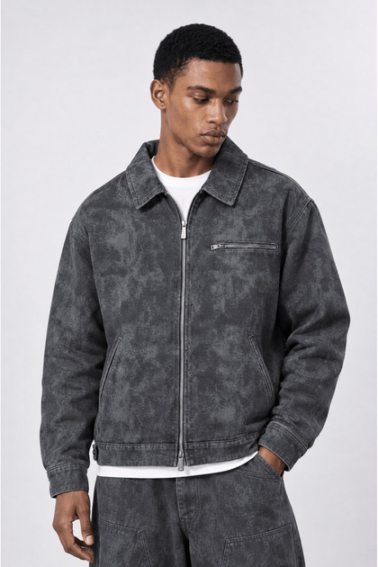 Men's Washable Carpenter Oversize Jacket Black
