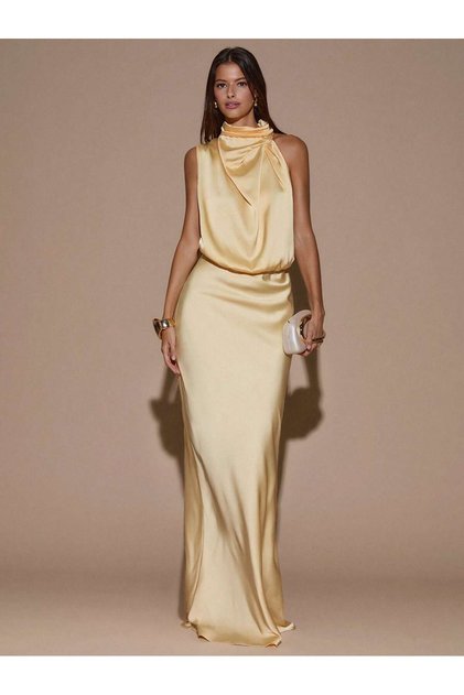 Rochie maxi, galben