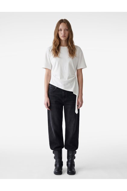 Women White Plain Round Neck Short Sleeves T-Shirt