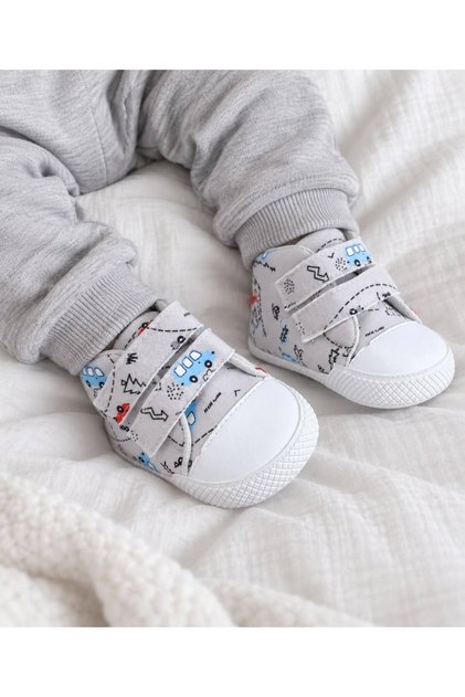 Baby First Step Shoes, Non-Slip Sole Baby Booties with Velcro