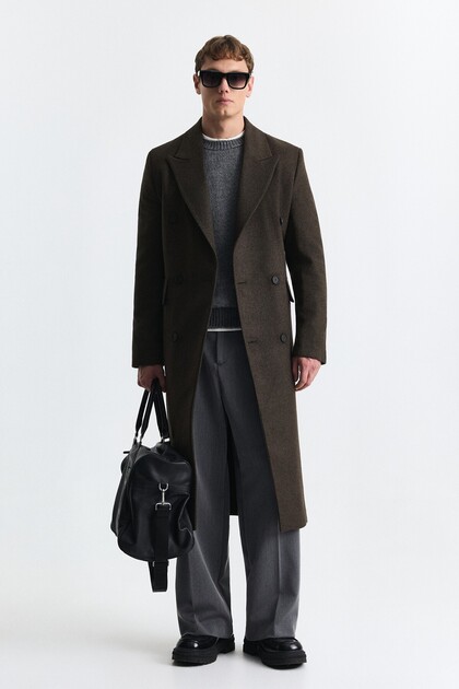 Double Breasted Belted Coat
