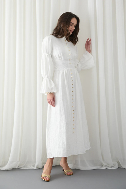 Rochie cu detaliu corsaj la talie 32-2835