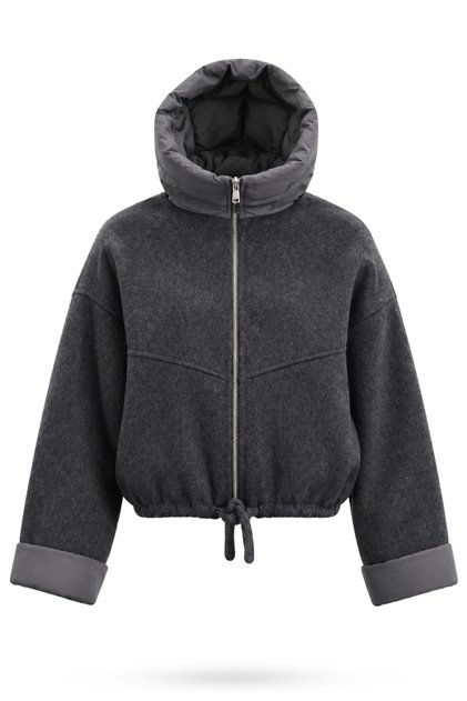 Anthracite Cashmere Bomber Coat 100043