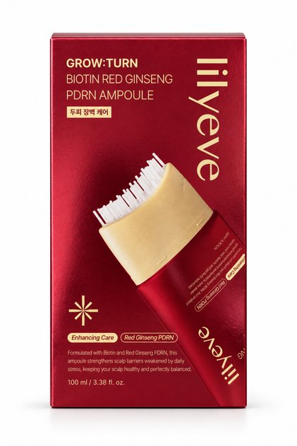 Lilyeve Grow:Turn Biotin Red Ginseng Pdrn Brush Ampoule – Scalp Care Serum with Biotin and Red Ginseng in Brush Applicator 100 ml