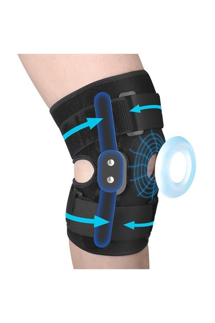 Unisex Hinged Knee Brace – Open Patella Design with Dual Metal Side Stabilizers | Adjustable Straps for Joint Pain Relief, Arthritis, Meniscus Tear, ACL/PCL/MCL Support (Sports & Recovery)