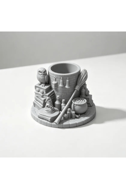 Asa Stone Tower Figured Pen Holder, Fantastic Themed Desktop Pen Holder