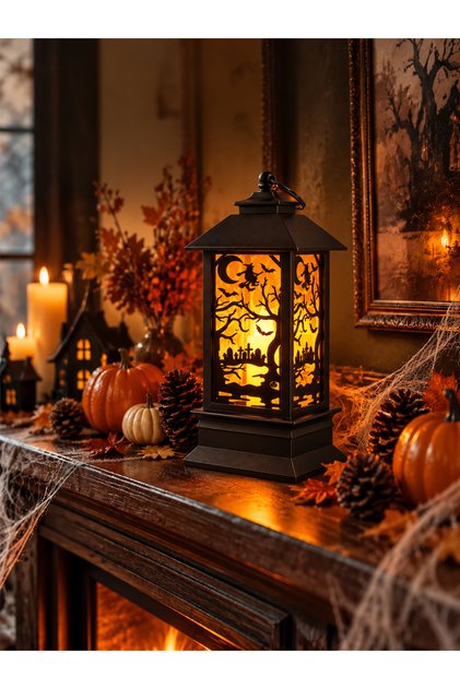 LED Wind Lamp, Pumpkin Lantern, Mini Lantern Oil Lamp, Applicable to Party Props, Scene Arrangement, Garden Decoration, Plastic Halloween