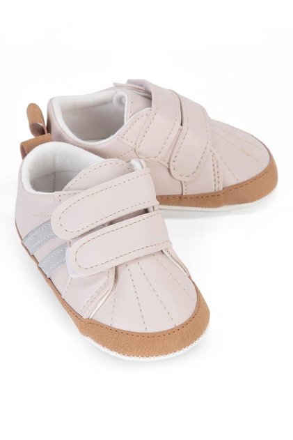 Double Velcro Booties Size 17-19 - Beige