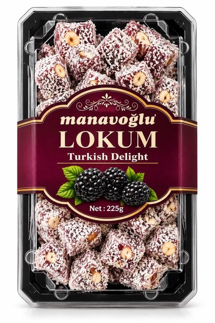MANAVOGLU KARADUTLU ÇİFTE KAVRULMUŞ YER FISTIKLI LOKUM 225GR