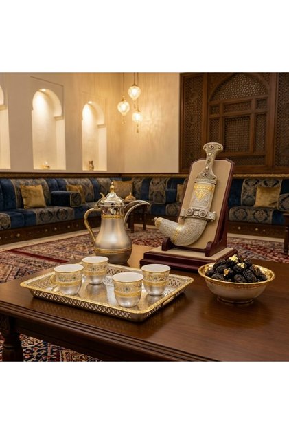 صينية تقديم لونين فضي-ذهبي - صغير