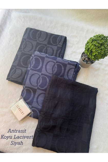 Hijab Cotton Soft Textured New Big Loop Pattern Jacquard Shawl Set of 3 and Makeup Mirror