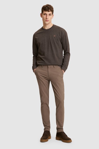 Erkek Vizon Slim Fit Kanvas Pantolon 50328974-VR052