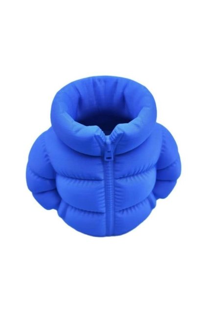 1PC-Blue 3D Puffer Jacket Shape Pen Holders,Cute Creative Stand-Up Storage Pen Pouch for Desk & Offi