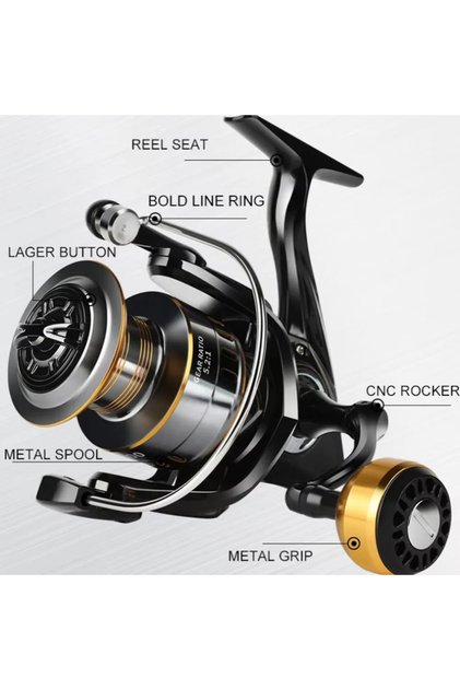 5000 Series Professional Ultra Light 1000~7000 5.2:1 Gear Ratio 26LB Max Drag Metal Spool Spinning F