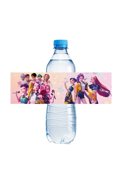 10Pcs B Kpop Anime Demon Hunters Water Bottle Wraps Self-Adhesive Sticker Label for Baby Shower Birt