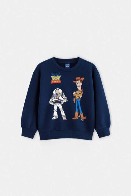 Navy Blue Boys' Thick/Fleece-Lined Toy Story Licensed Crew Neck Sweatshirt Tkdaw27Sw00074