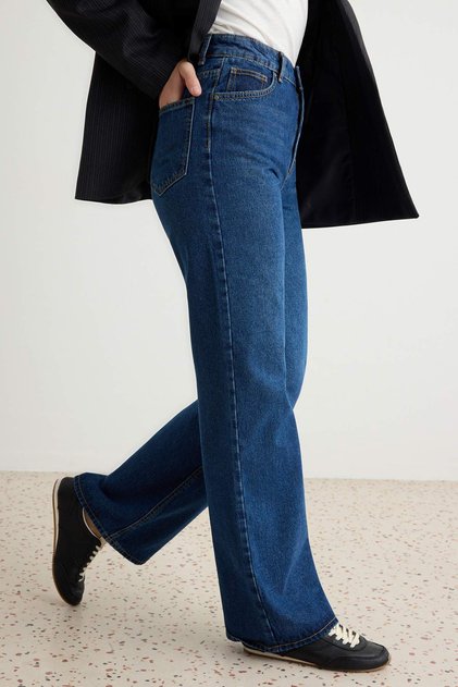 Dark Blue High Waist Jeans Twoaw27Je00211
