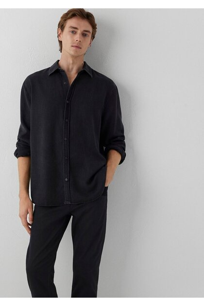 Black Liyosel Shirt Loose Fit / Relaxed Fit 0212072-90850