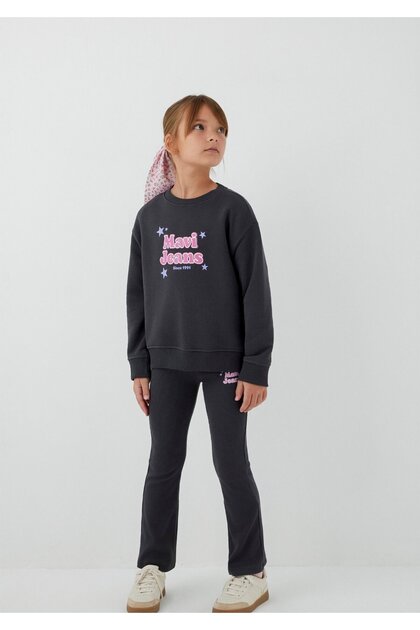 Jeans Baskılı Antrasit Sweatshirt 7S10215-70763