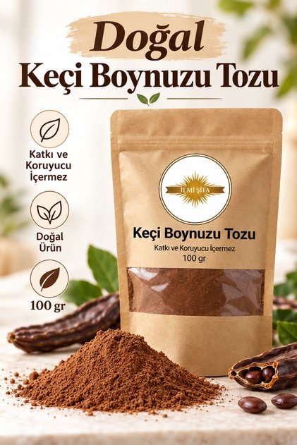 Keçiboynuzu Tozu (Keçi Boynuzu Unu– Harnup Tozu – Carob Powder) 100 Gr