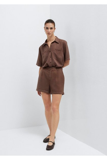 Brown Shorts with Piping Detail 1410262-87537