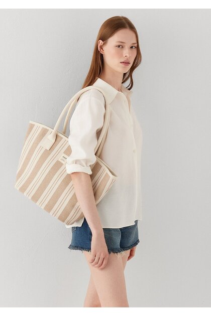 Striped Beige Shoulder Bag 1913799-70331