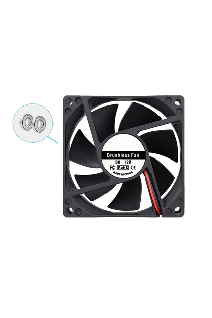 12V Dual Ball DC 12V 24V 8025 Fan 80mm X 80mm X 25mm Brushless Cooling Fan Replacement for Ball Bear
