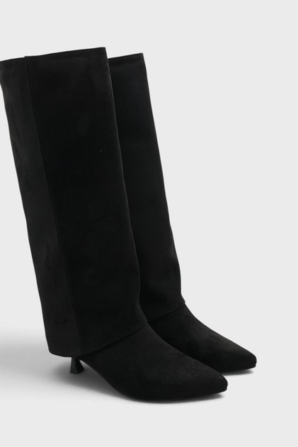 Pointed Toe Folded Long Women's Boots