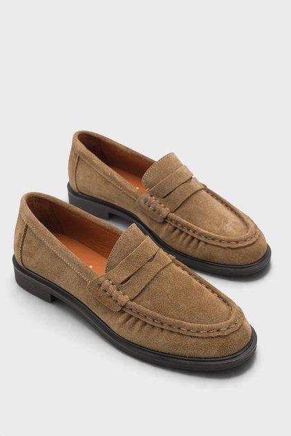 Dotti Genuine Leather Suede Women's Loafer Shoes