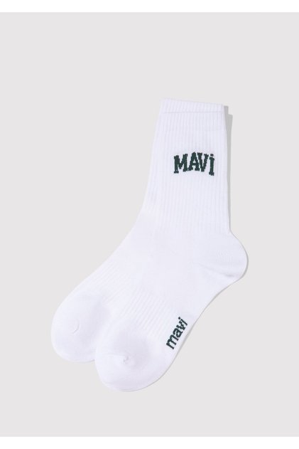 Logo Printed White Socks 0911160 -620