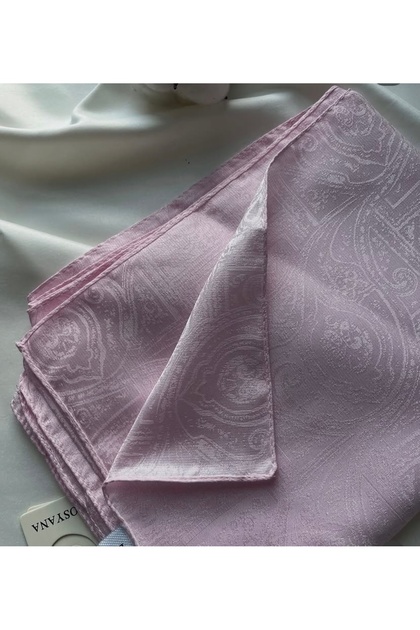 Mineleşarp Candy Pink Monogram Jacquard Shawl