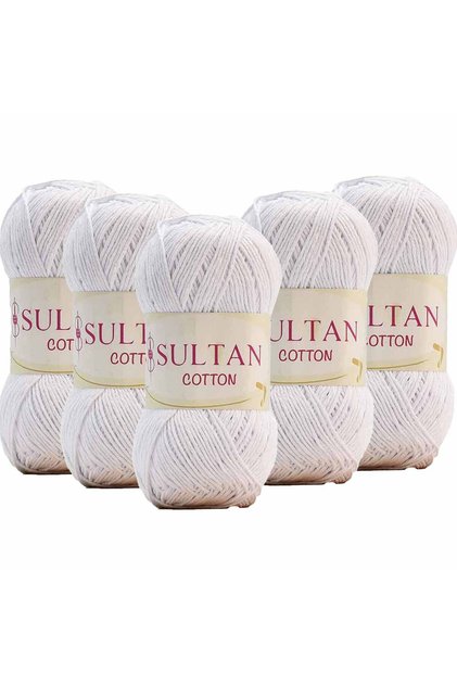 (5 Pieces) Sultan Cotton Amigurumi Yarn No:02 White