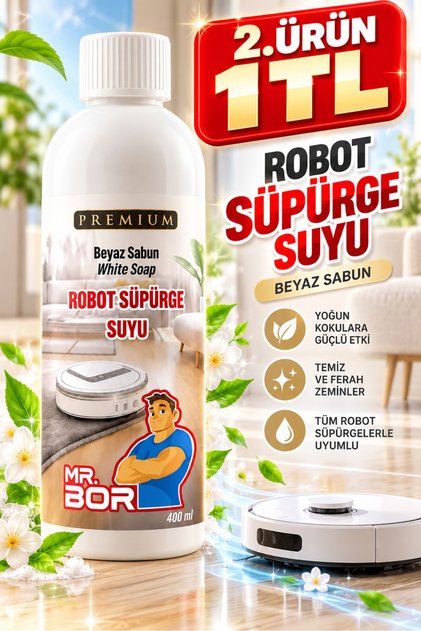 Akıllı Robot Süpürge Suyu 400 Ml.white Soap Beyaz Sabun