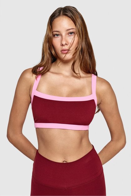 COCO BRA - BORDO PEMBE RENKLİ TOPARLAYICI VE ÇIKARILABİLİR PEDLİ BÜSTİYER