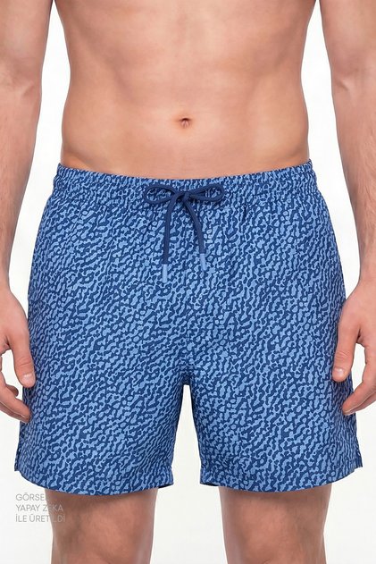 Erkek Mavi Navy Coral Şort