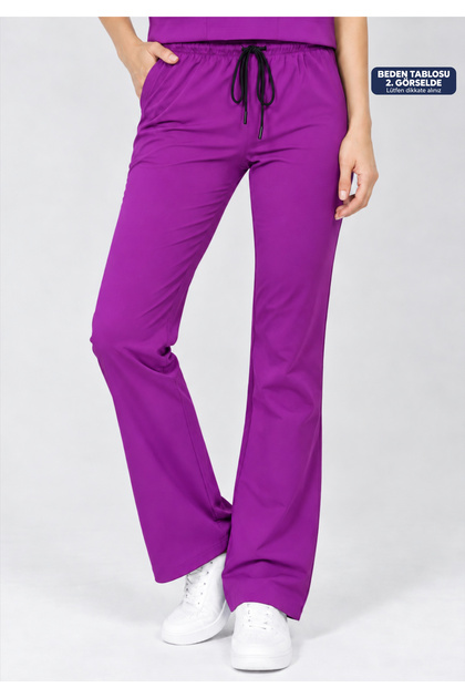 R O N D a – Byzantium Purple High Waist Spanish Leg Medical Uniform Scrubs Single Bottom