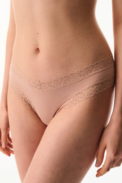 Beige Comfy Cotton Brazilian Panties