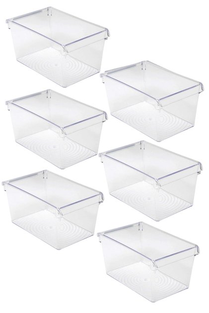 6-Piece Refrigerator Organizer Set for Inside the Cabinet Storage Containers 310*180*150 mm - Transparent