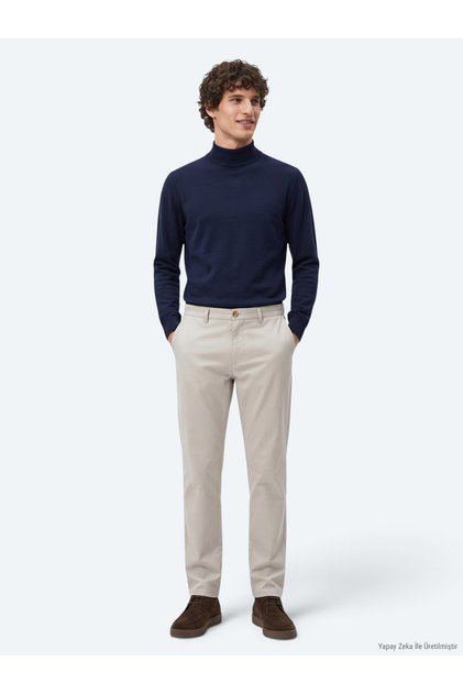 Beige Woven Jogging Fit Eco-Friendly Casual Pants