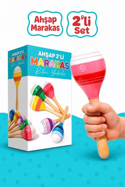 Set of 2 Wooden Maracas - Catch the Rhythm