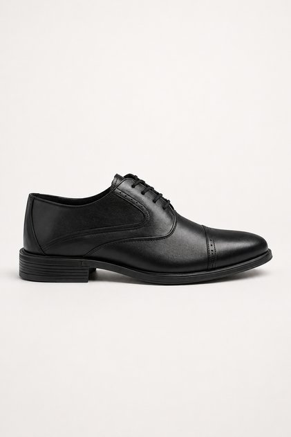 Men's Black Classic Analin Rubber Sole Shoes