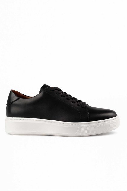 Men's Black Seasonal Casual Leather Sports Shoes