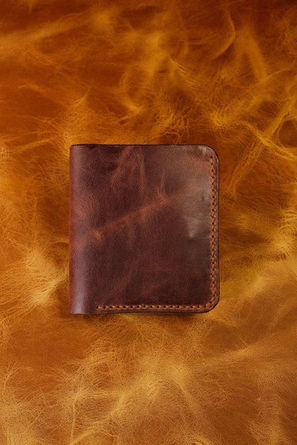 Leather Vertical Classic Men's Wallet - Genuine Cowhide Leather - Handcrafted