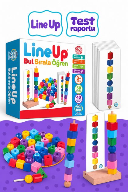 Line up Rope and Stick Bead and Shape Stringing Game