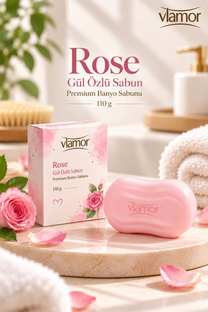 Rose Gül Kokulu Katı Sabun 110 gr,Çiçeksi Bakım Serisi