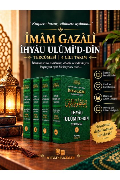 Ihya U Ulumid-din Imamı Gazali 4 Cilt 3756 Sayfa ithal Kağıt Arapça Hadis Ilaveli 2023 Yeni Baskı